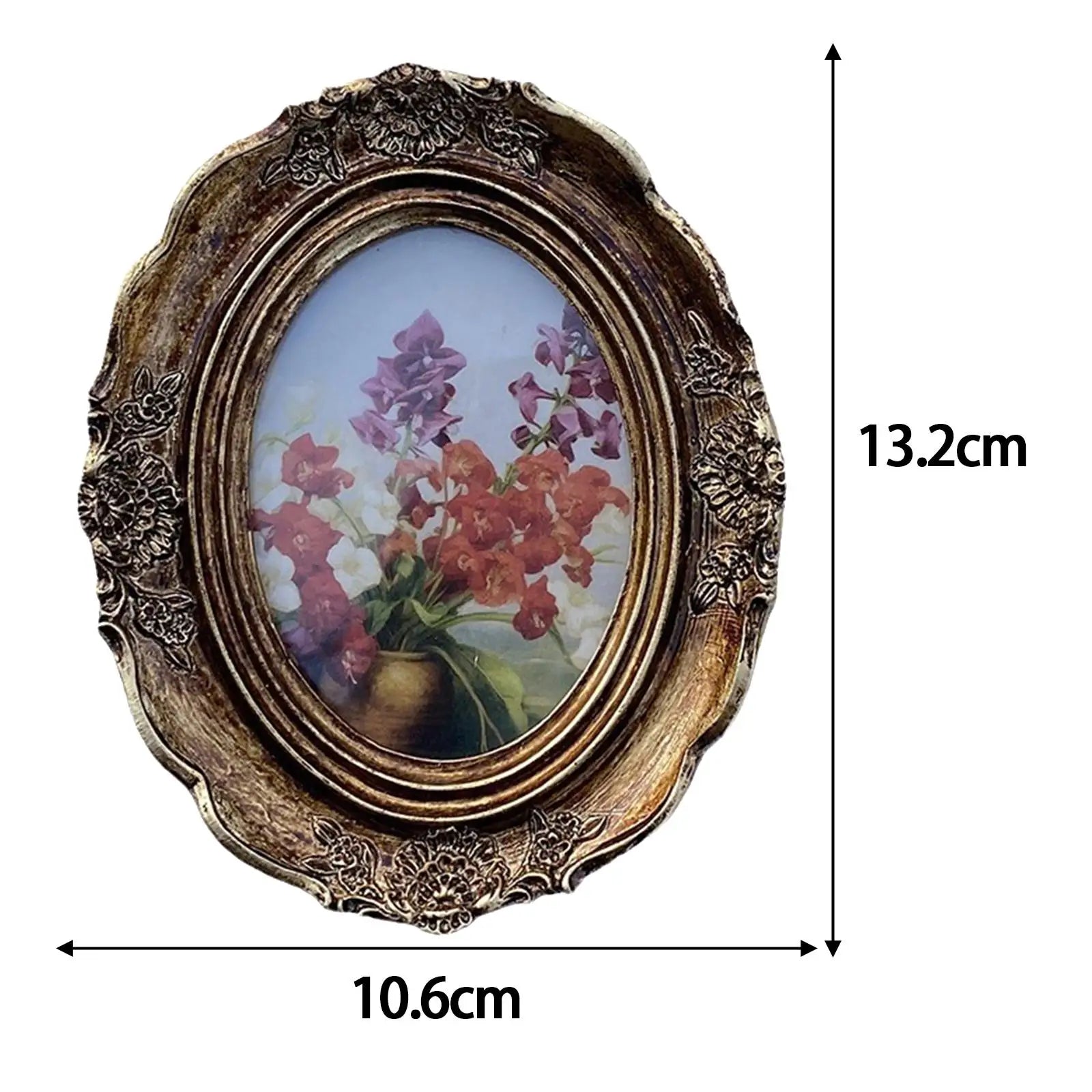 Vintage Oval Resin Photo Frame – European Baroque Style Vintage Picture Frame Zpaxo