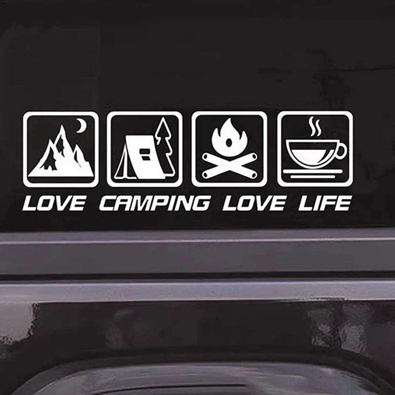 Love Camping Life Waterproof Car Bumper & Window Sticker Decal