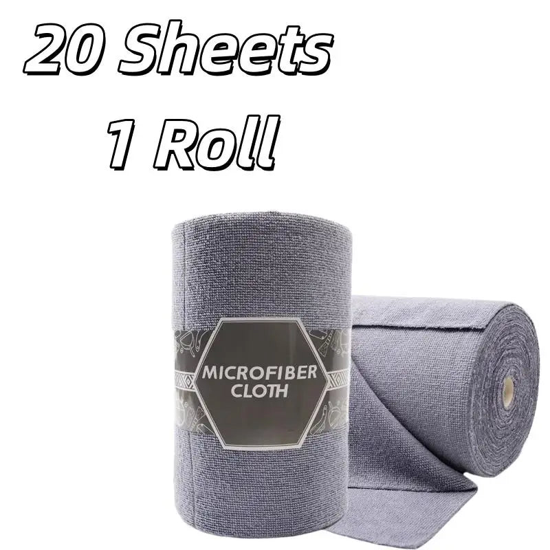 20-Sheet Reusable Cleaning Roll – Microfiber Kitchen Towel, Washable Paper Towel Replacement, Dish Rag Zpaxo 20 Sheets 1 Roll