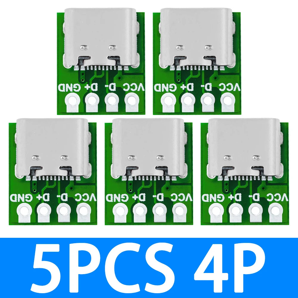 1 5 USB 3 C 16 Pin Test PCB Adapter Connector Socket Data Cable Zpaxo 5PCS 4P