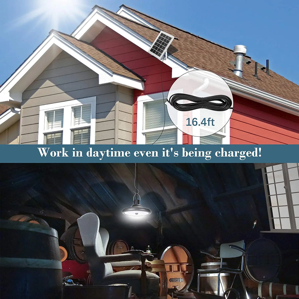 Double Head Solar Pendant Light Outdoor Indoor Solar Shed Light PIR Motion Sensor Solar Lamp Dimmable Garage Yard Patio Garden Zpaxo