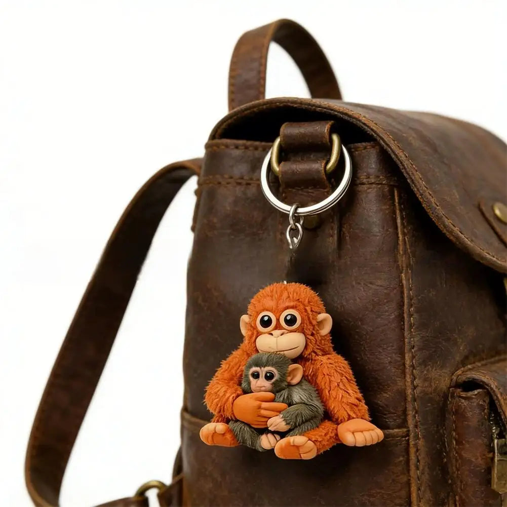 1/4PCS Adorable Monkey Rings Holder Upgrades for Backpacks & Vehicles Easy to Clean Plastic Surfaces Fun Gift Concept Zpaxo