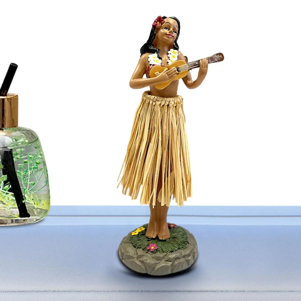 Car Decor Doll Hawaiian Dancer Girl with Guitar Hawaiian Doll Home Decor Dancing girl Dashboard Doll Dancer Decorations Zpaxo