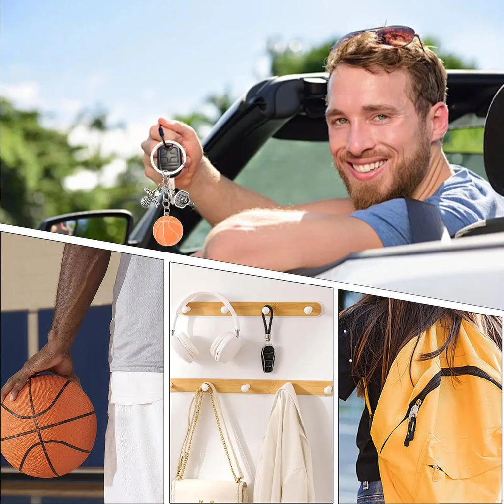 Small Basketball Keychain Decorative Basketball Keyring Decorative Basketball Keyring for Men and Women Creative Basketball Zpaxo