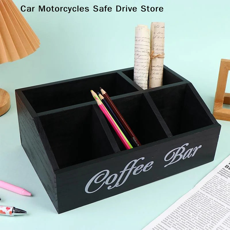 CMA Boutique Coffee Storage Box Classic Wooden Multipurpose Organizer