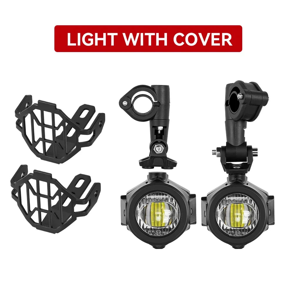 Motorcycle LED Fog Lights Auxiliary Spotlights Selective Yellow Lights Daytime Running Lights For Moto Guzzi V85 TT Accessories Zpaxo cover and light