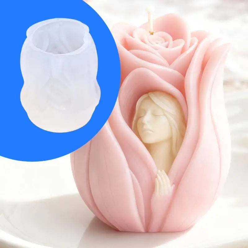 Flower Statue Silicone Molds Handmade Soap Chocolate Wedding