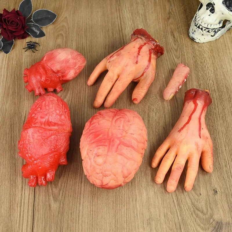 Halloween Fake Bloody Body Parts Realistic Severed Hands Legs Arms