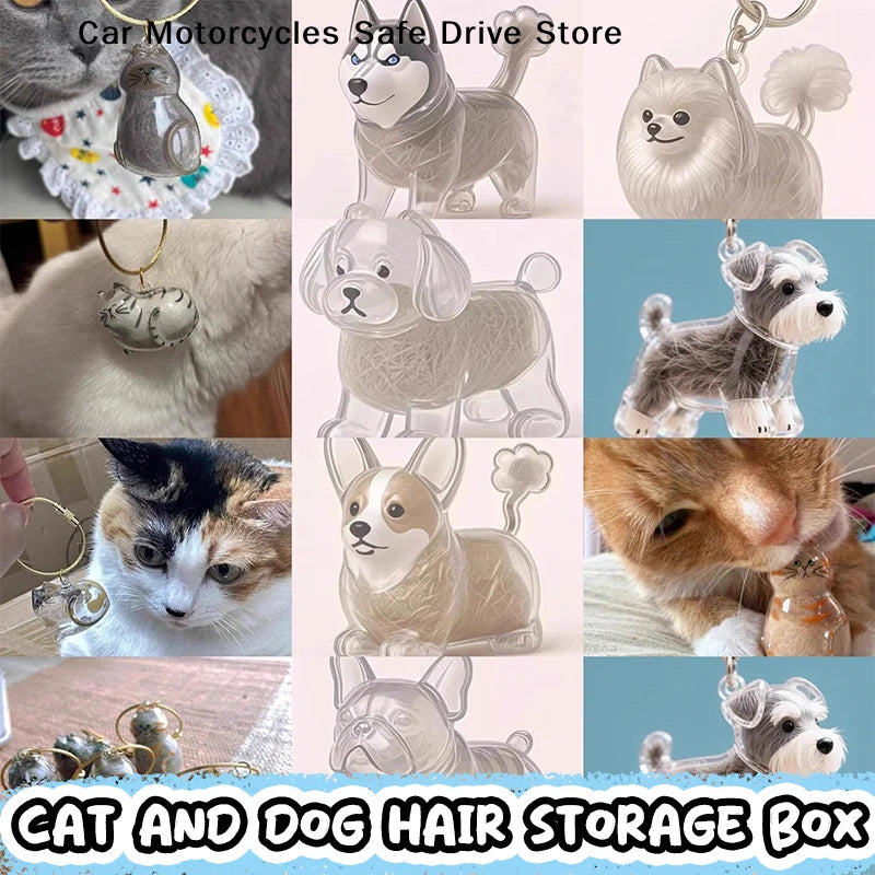 Dog Hair Storage Pendant Keychain Transparent Cat Fur Keepsake