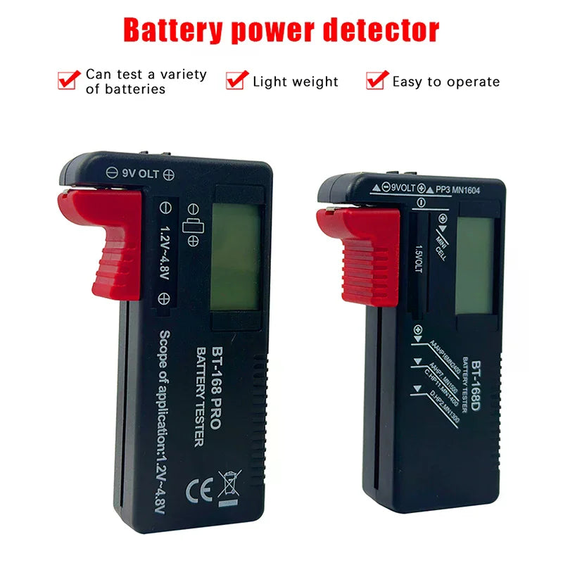 BT-168D Battery Tester Universal Digital LCD AA AAA CD 9V 1 5V Button Zpaxo
