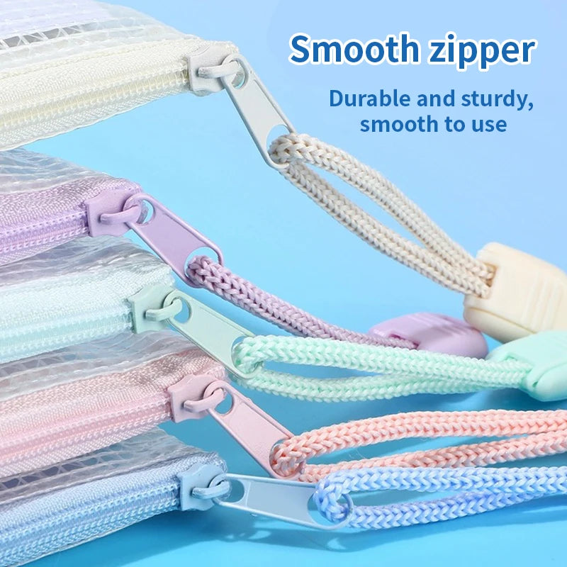 5-30Pcs Mesh Zipper Pouch Document Bag A4 A5 File Folder Pencil Case Waterproof Mesh Zipper Pouch For Teacher Desk File Sorting Zpaxo