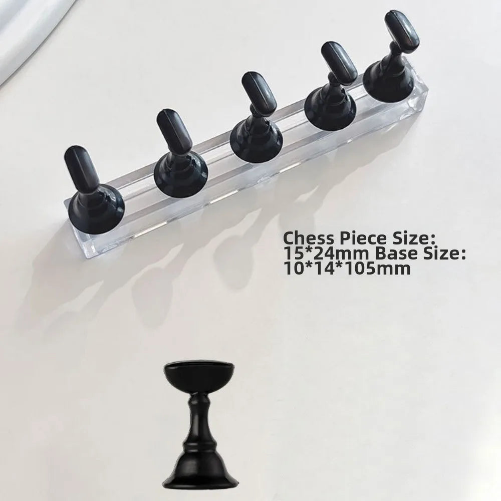 Multi-color Magnetic Nail Art Holder Reusable DIY False Tip Practice Zpaxo Black
