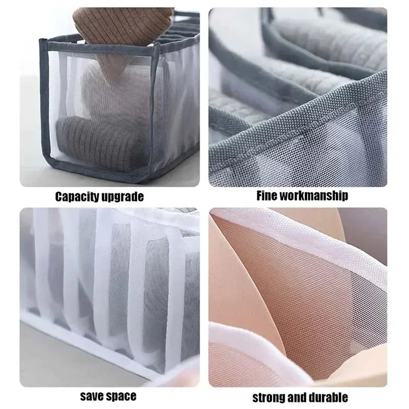 Folding Storage Pouch Laundry Organizer in The Closet Underwear Drawers Storage Bedroom Cabinet Socks Bra Storage PantsOrganizer Zpaxo