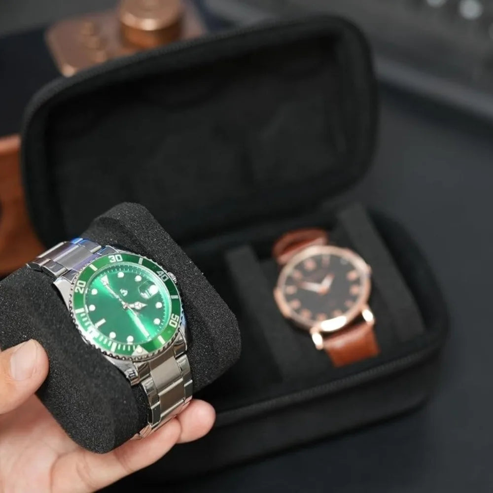 2-Slot Hard Shell Suitable Men Women Oxford Cloth EVA Portable Travel