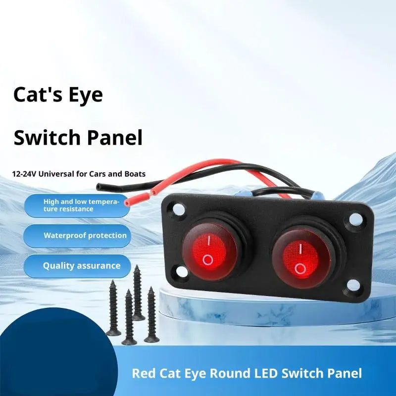 12V Waterproof 1-6 Gang Rocker Switch Panel – LED Boat & Truck