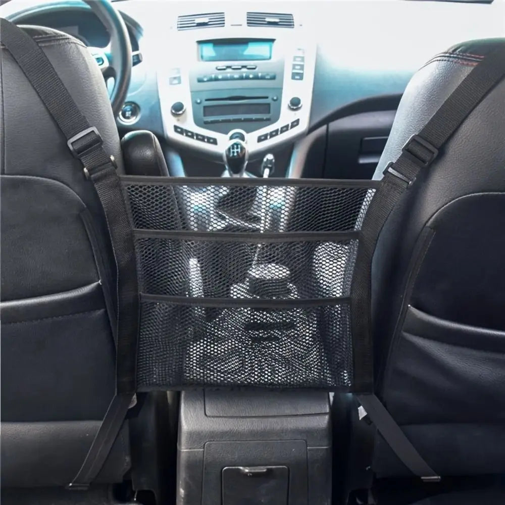 Multi-functional Design Car Seat Storage Bag 3-layer Construction Elastic Edge Mesh Storage Bag Mesh Material Zpaxo