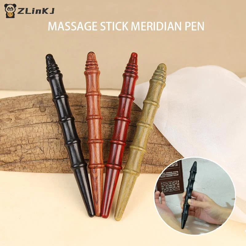 ▶1Pcs Natural Sandalwood Massage Stick, Acupoint Reflexology Massager, Full Body Deep Tissue Foot Relax Tool Zpaxo
