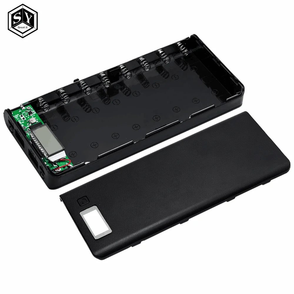 8 Cell 18650 Power Bank Shell DIY Portable Battery Case LCD Digital Zpaxo 8x18650