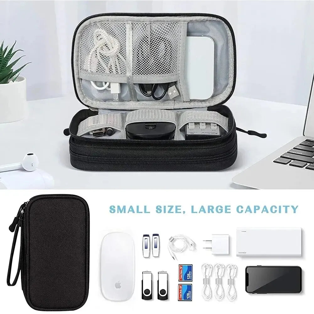 Carry Case Portable Waterproof Double Layers Storage Bags Cable