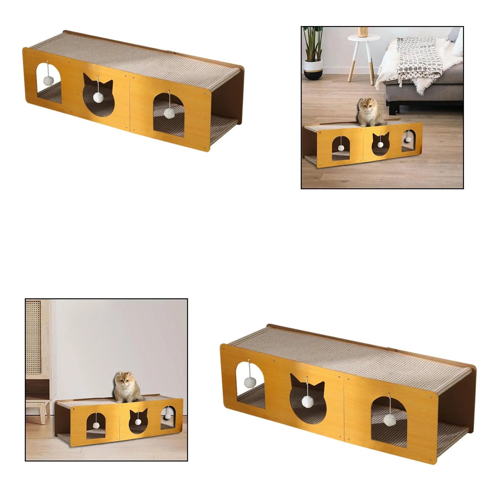 Cat Scratcher Tunnel Scratching Rest Play Grinding Claws Scratch Zpaxo