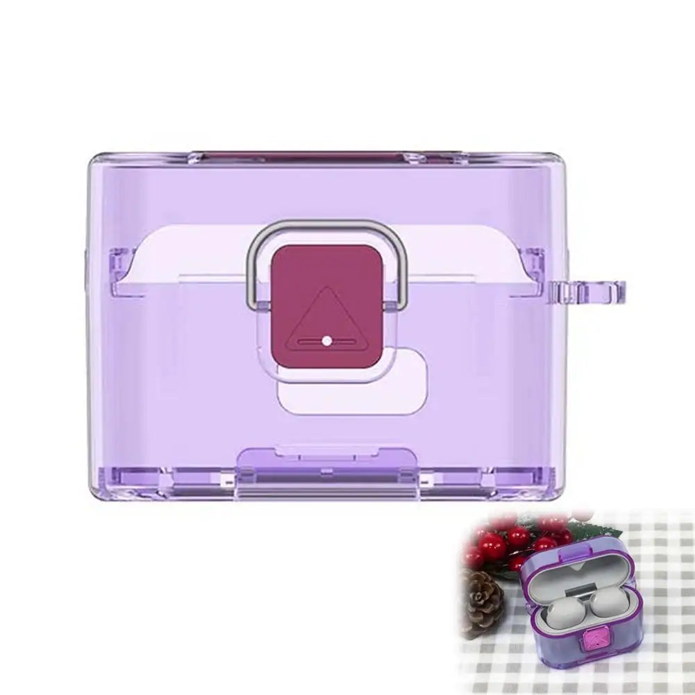 Sony WF-1000XM6 TPU Case Cover with Carabiner Hook Earphone Case Cover Zpaxo purple