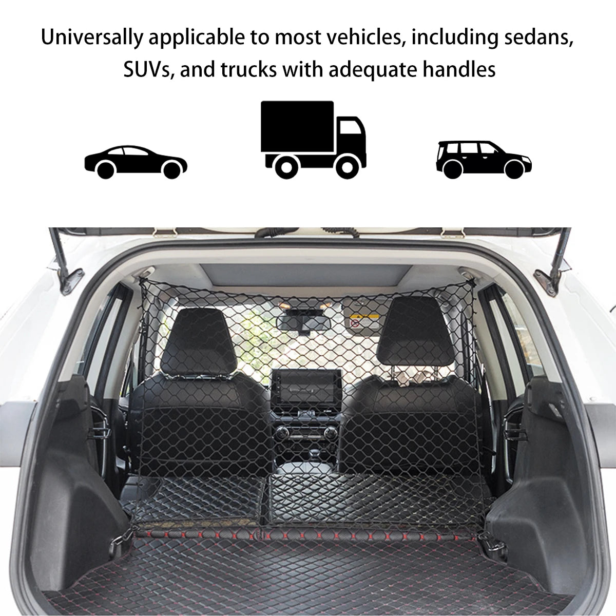 Pet Car Barrier Net Elastic Durable Dog Car Safety Barrier Net Foldable Car Dog Fence Barrier Universal Auto with Hooks New 2024 Zpaxo