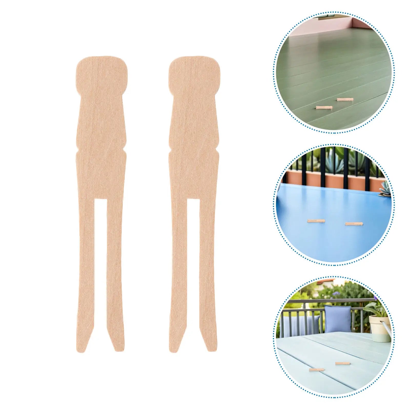Vintage Wooden Clothespins Natural Flat Slotted Clothes Pins Hanging