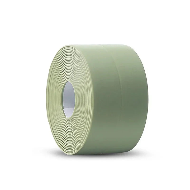 PVC Waterproof Sealing Tape Bathroom Toilet Caulk Tapes Kitchen Sink Countertop Mildew Fouling Proof Sealer Self Adhesive Strip Zpaxo green 1m 3.8MM