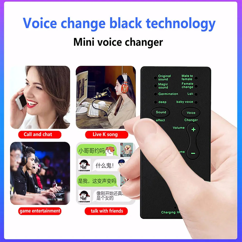 Voice Changer Microphone Disguiser Phone Microphone Voice Changer for PS4 Xbox Console PC Phone Tablet Sound Card 7 Sound Zpaxo