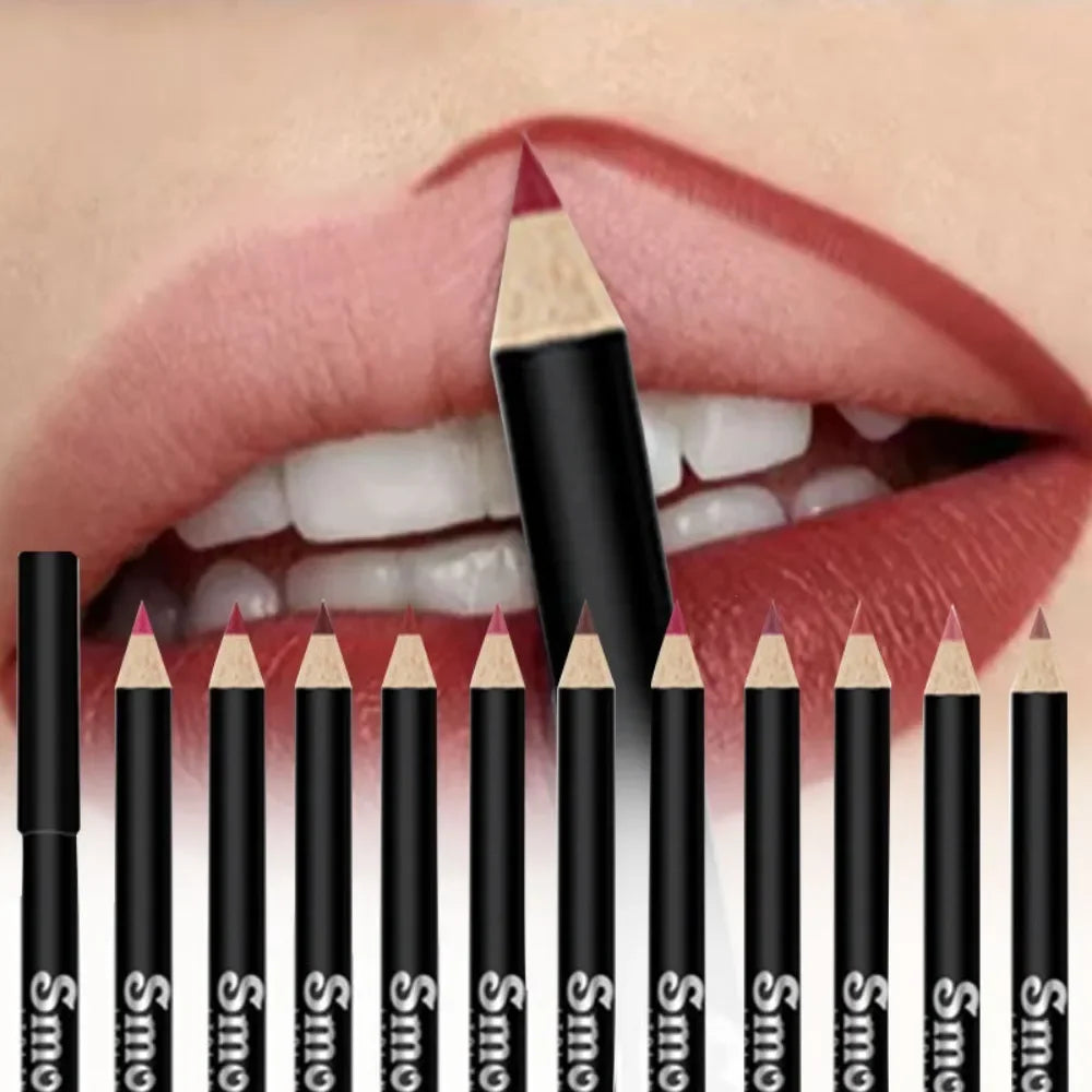 12 Nude Matte Lipstick Pencil Long-lasting Waterproof Lip Pigmented Zpaxo