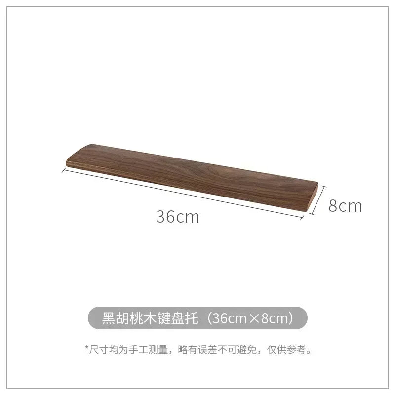 Wooden Keyboard Wrist Rest Walnut Mouse Pad Solid Support Anti-slip Zpaxo 8x36cm