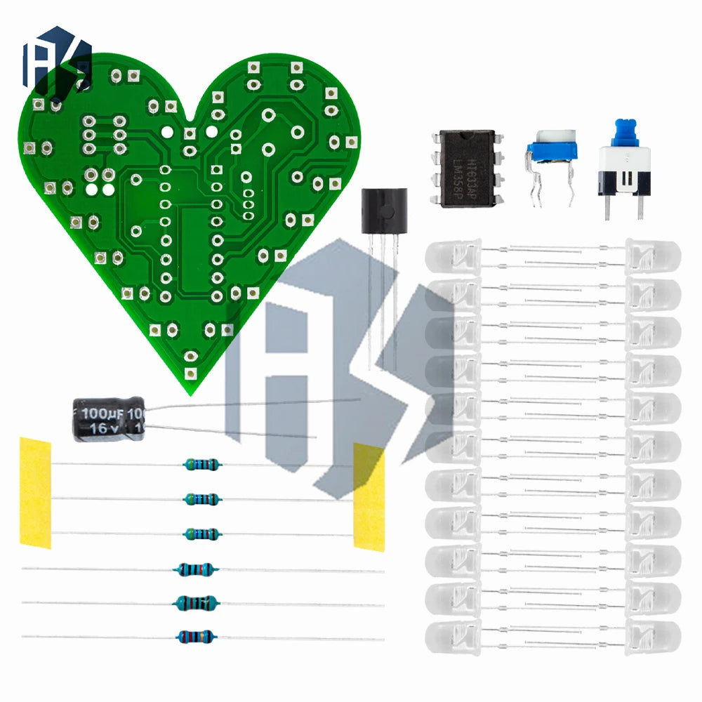 Heart-shaped LED Breathing Light DIY 4V-6V Easy-to-build Electronics Zpaxo