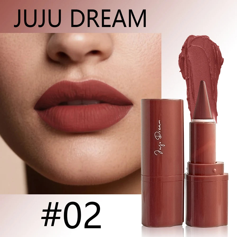 6-color conical gradient lip liner pen - matte black brown velvet lipstick, waterproof and non-greasy, blush and lip color pen, Zpaxo 02