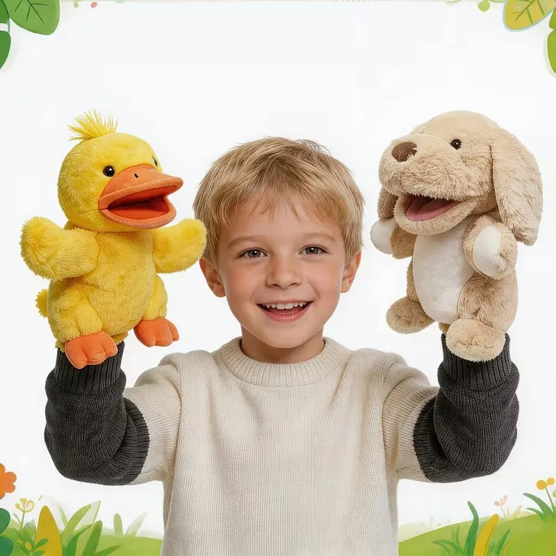 Animal Hand Puppets Kids Working Mouth Toddler Plush Toy Show Theater