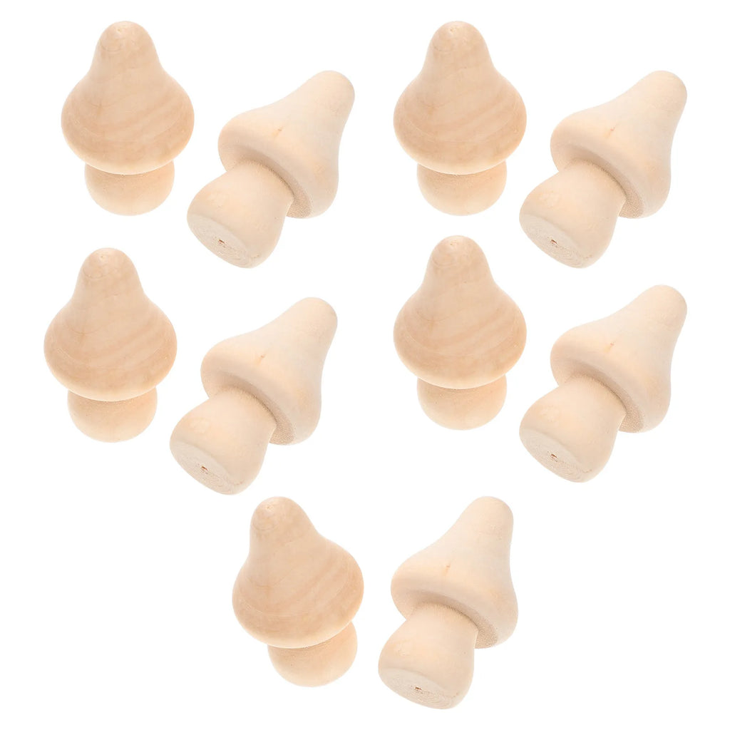 Mini Wooden Mushroom Models Unfinished DIY Blank Graffiti Adorn Home