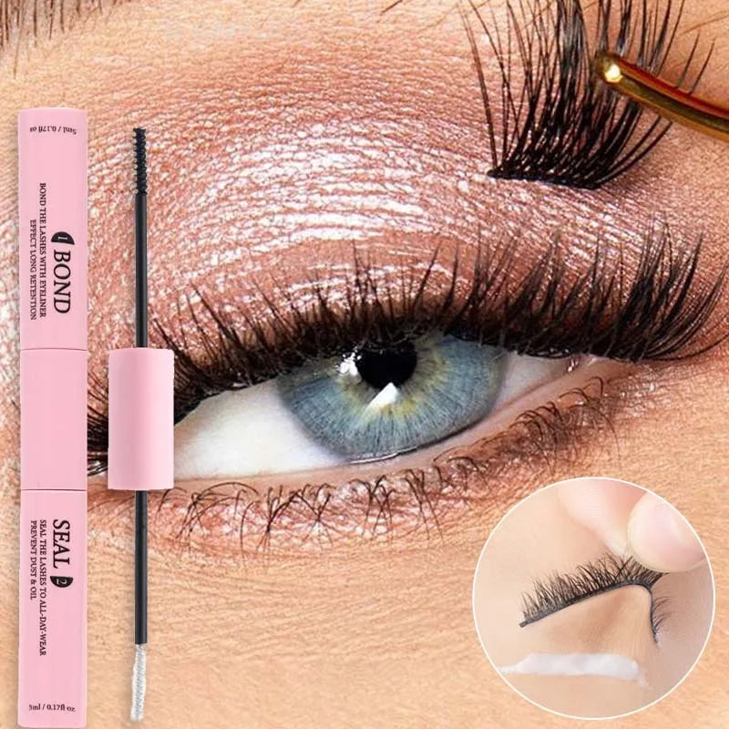 Bond Seal Eyelash Glue 2-in-1 Clustered Clear Latex Waterproof DIY