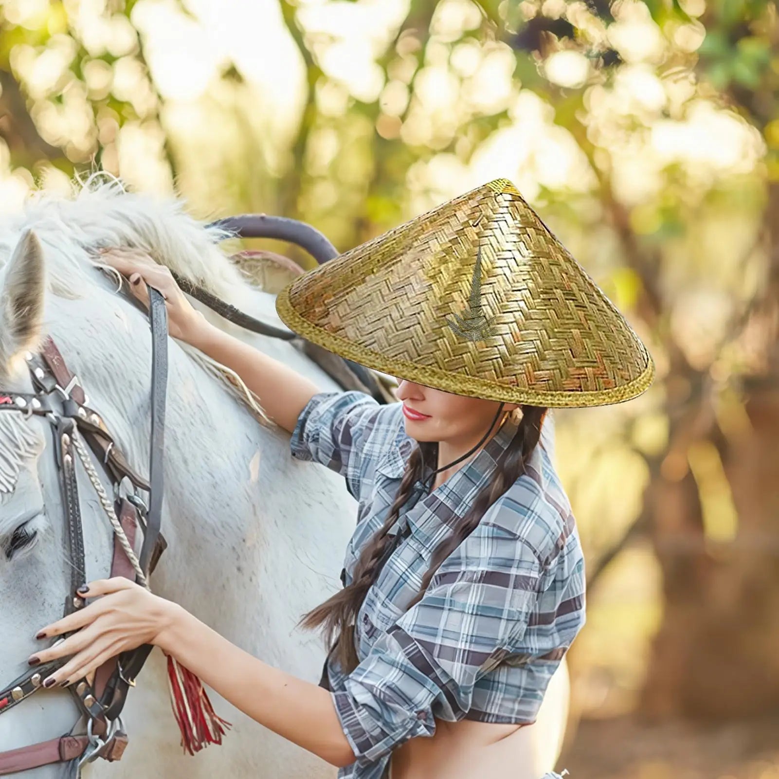 Chinese Retro Straw Hat Fisherman Hat Handmade Weave Straw Bucket Hat Tourism Rain Dance Props Cone Fishing Sunshade Hat Zpaxo