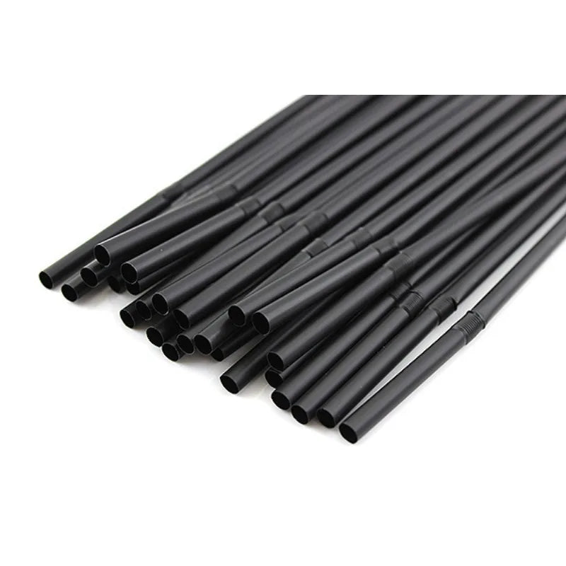 50-3000PCS Multicolor Drinking Straws rietjes Milk Tea Bar Party Wedding Kitchen Home Accessories Beverage Black Straw Wholesale Zpaxo Black-100Pcs