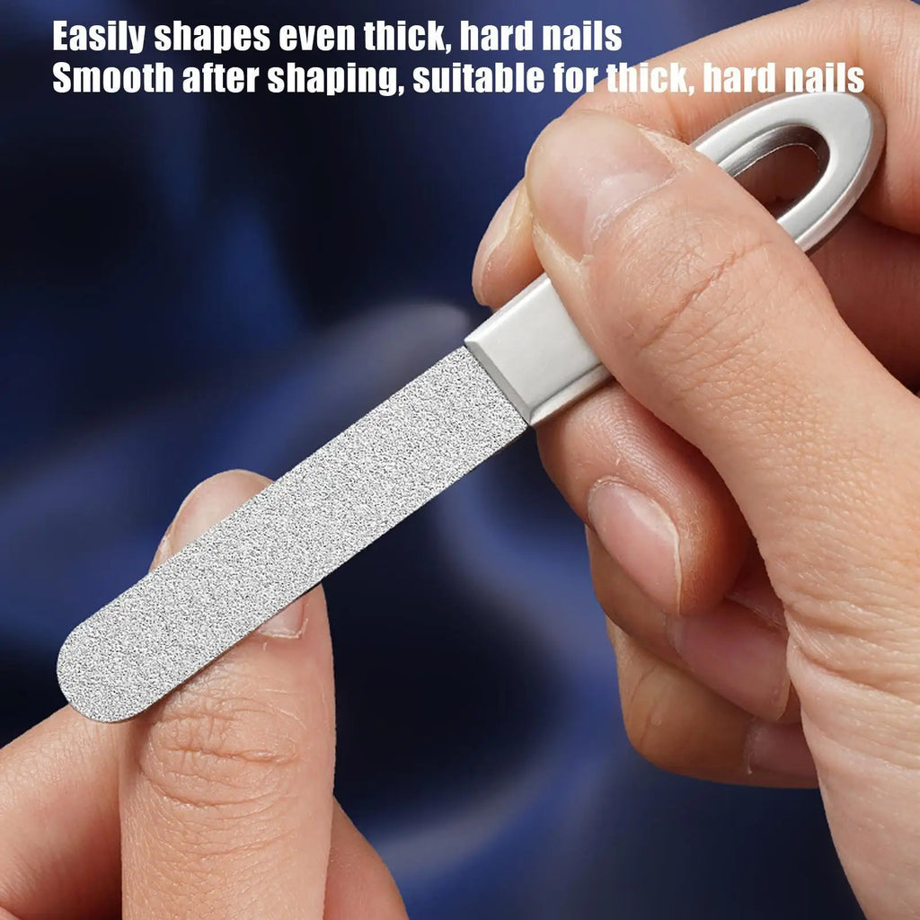 Metal Nail File Zinc Alloy Double Sided Stainless Steel Polisher