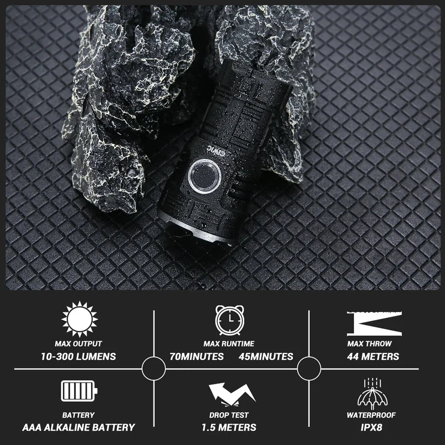 KDULIT 8-LED Tactical Flashlight 1000LM Type-C Rechargeable