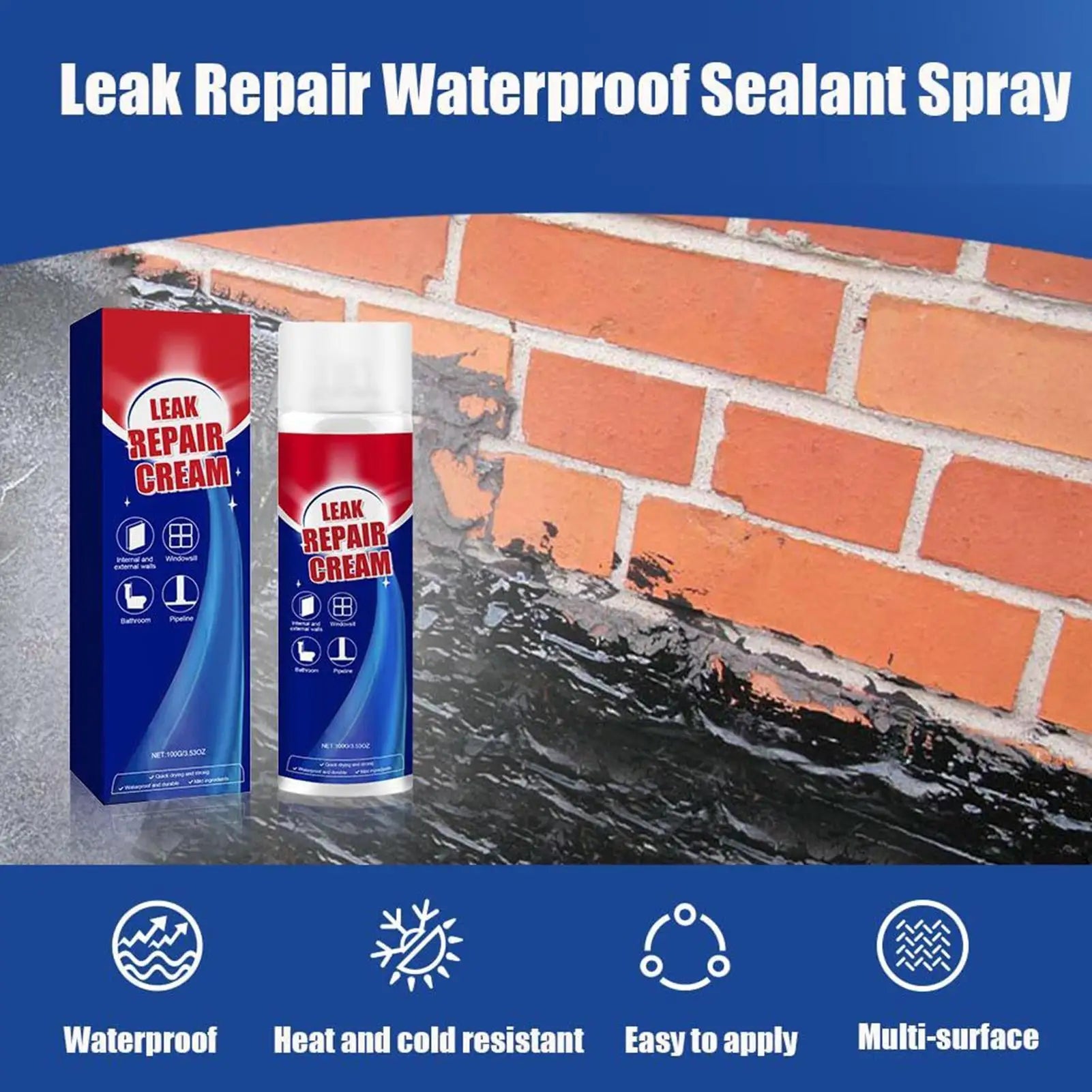 Clear Sealant Waterproof 100g Anti-Leakage Quick Drying Spray Basement Waterproof Coating Roof Sealant for Indoor Outdoor Zpaxo
