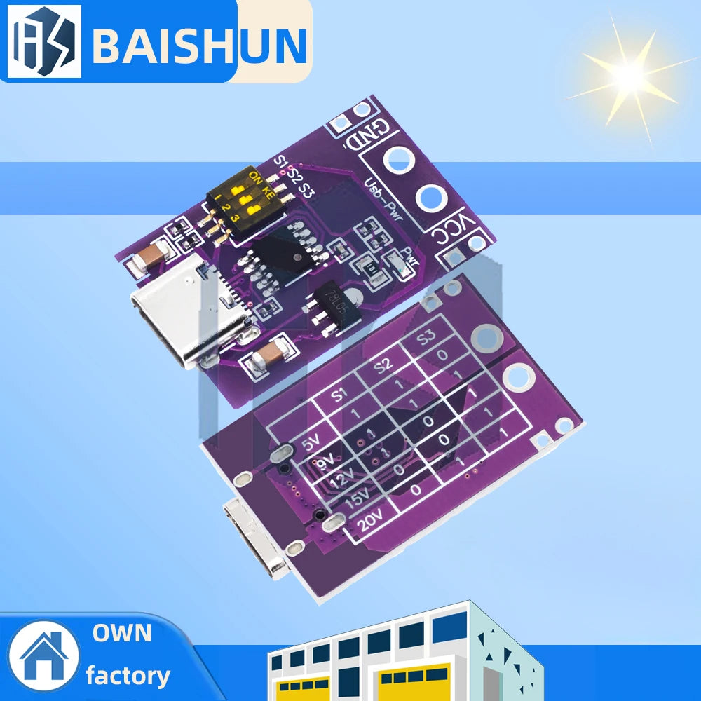 Type-C QC AFC PD2.0 PD3.0 To DC Spoof Scam Fast Charge Trigger Polling Detector USB-PD Notebook Power Supply Change Board Module Zpaxo