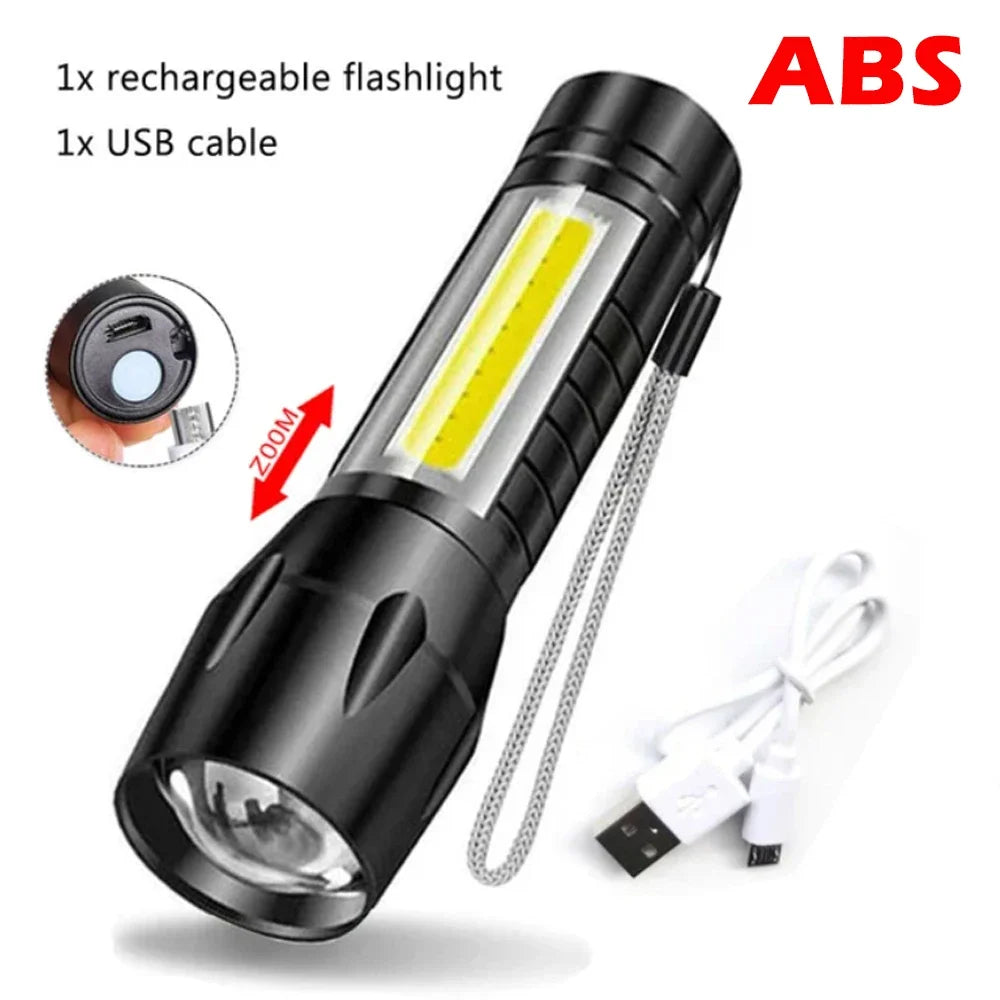 Mini USB Rechargeable LED Flashlight – 800LM Waterproof Torch LED Flashlight Torch Zpaxo Package A 2PCS