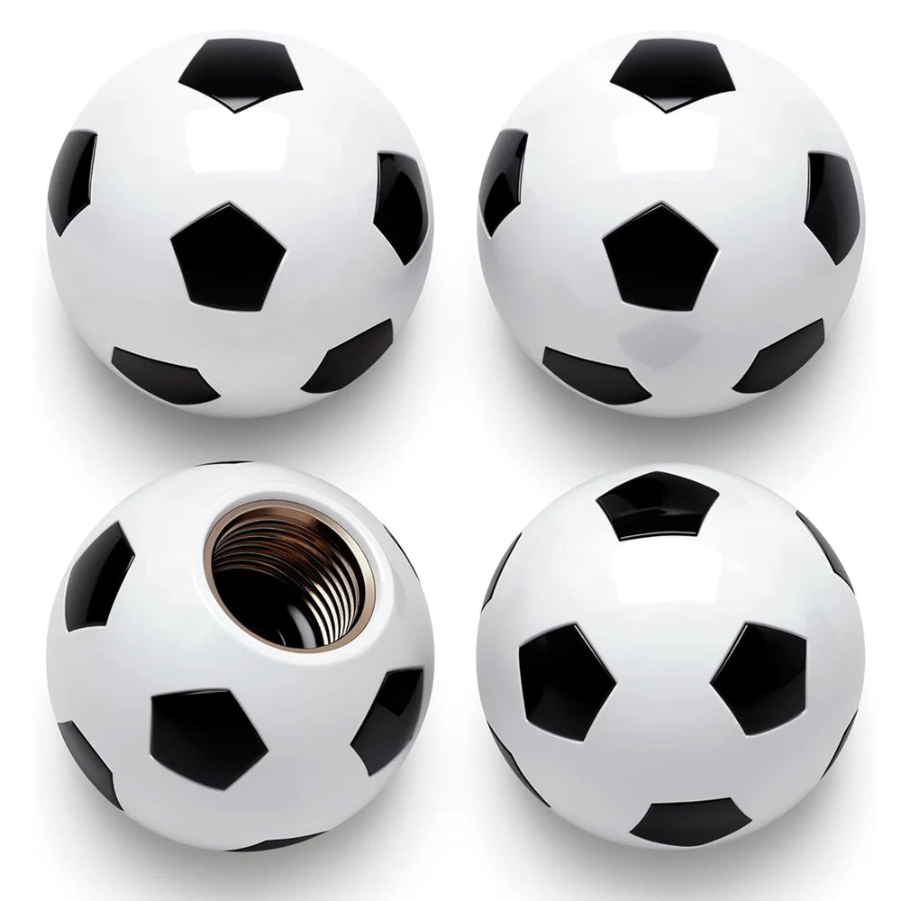 Football Tire Valve Stem Caps – Dustproof 4-Pack | Cars & Bikes