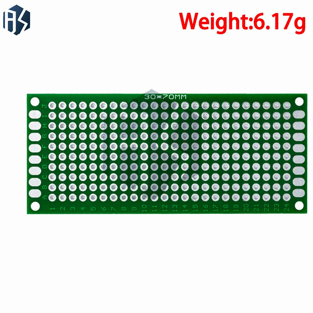 FR4 Double-sided Prototype PCB 3x7cm Universal DIY Circuit Board Green Zpaxo