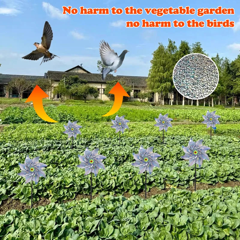 Rotating Laser Bird Repellent Windmill Reflective Pinwheels Anti