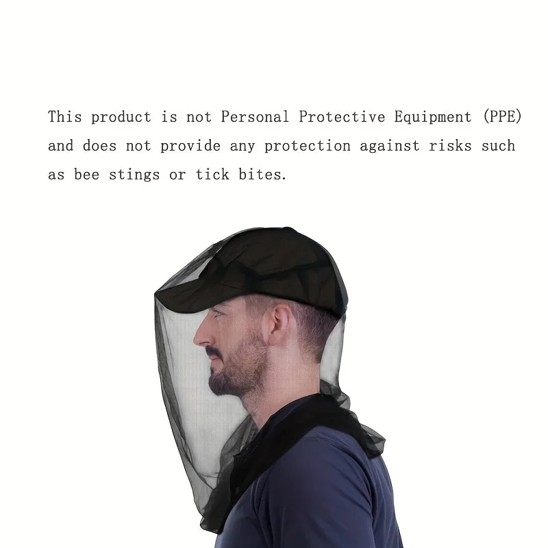 Extra-large Mosquito Head Net Face Mask Heavy-duty Fine Mesh Bug