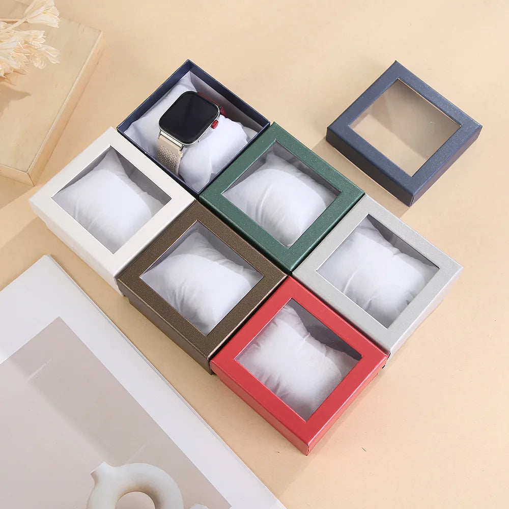 Pinstripe Watch Box – Transparent Jewelry Storage & Gift Case Watch Storage Box Zpaxo