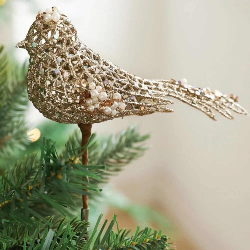 Glitter Bird Clip-On Christmas Ornament | Sparkling Tree Decor