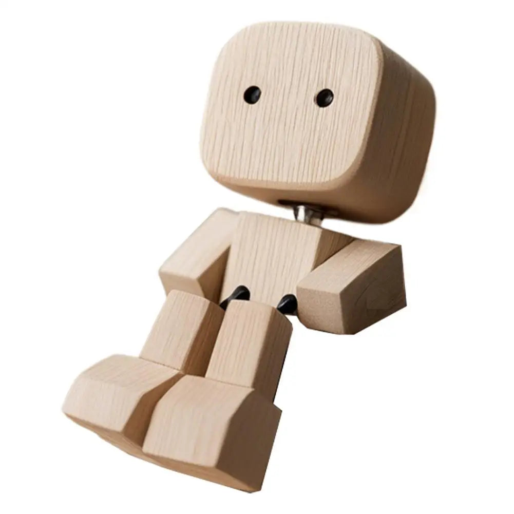 Leg-shaking Wooden Man Car Dashboard Decor Car Aromatherapy Ornaments Leg-swinging Robot Figurine Healing Gift Zpaxo Cannot change
